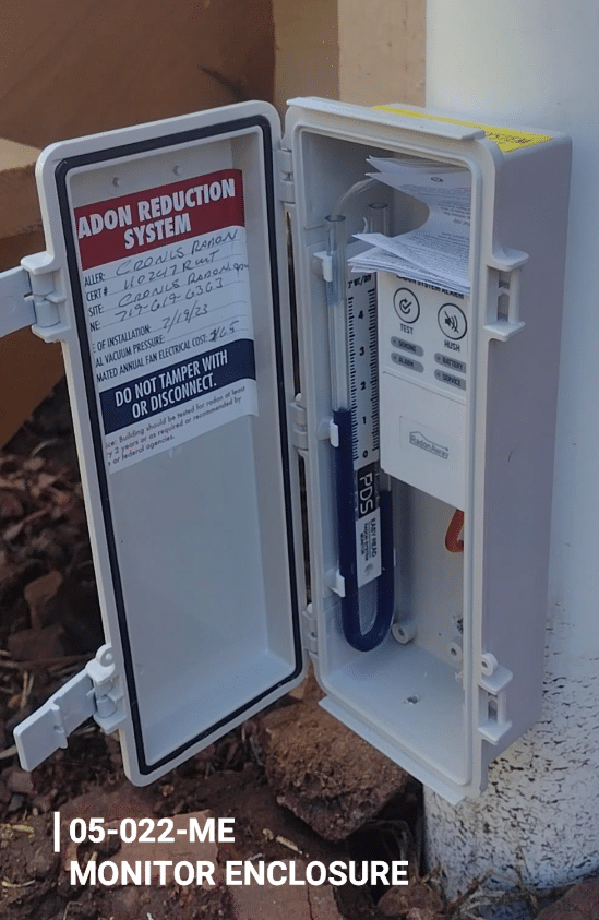 Monitor Enclosure Radon Fan Indicator Radon PDS